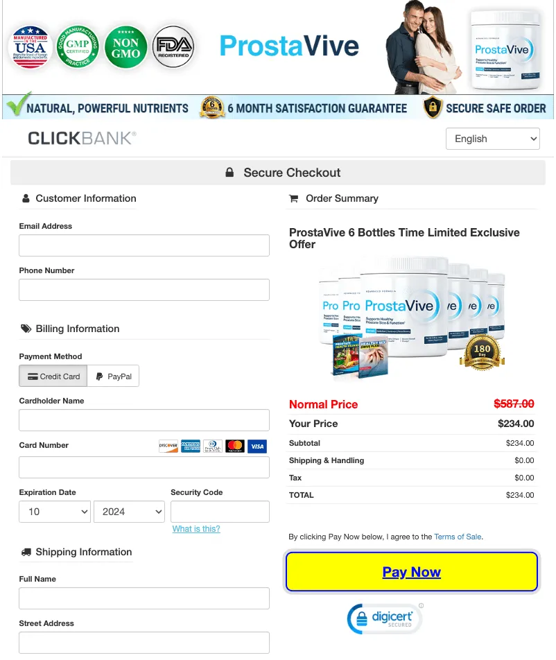 ProstaVive Secure Checkout